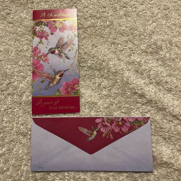 Set of 3 Hummingbird and Botanical Themed Greeting Cards & Envelopes Vintage - Picture 5 of 12